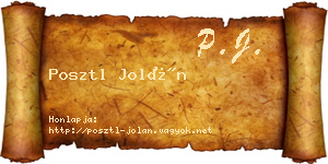 Posztl Jolán névjegykártya